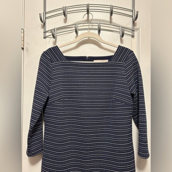 Ann Taylor Loft mini shift Dress women’s S blue white preppy coastal grandma - Picture 5 of 6